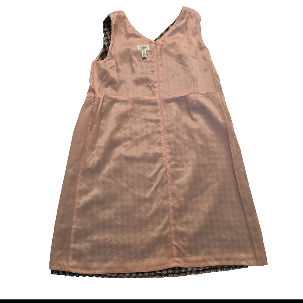 Talbots Tweed Sleeveless Sheath Dress Pink Womens 18W Plus Size Preppy Career - Picture 11 of 13